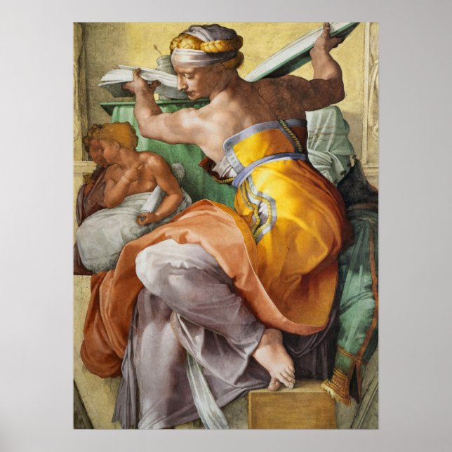 Libyan Sibyl, Sistine Chapel by Michelangelo Poster (Front)