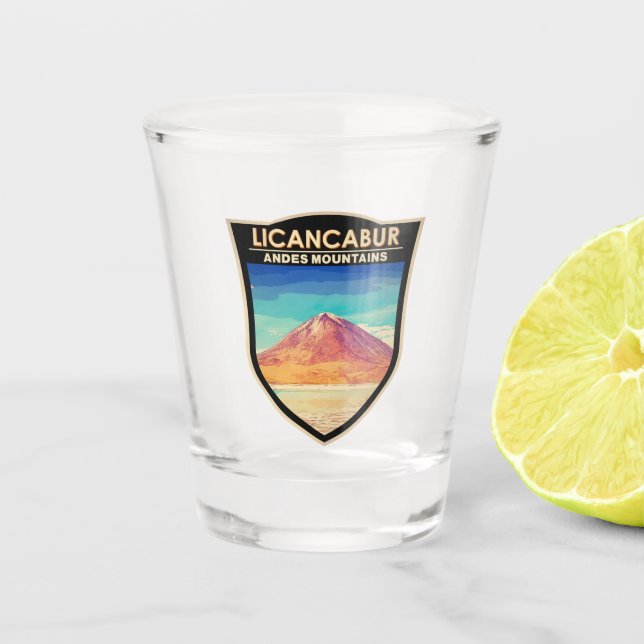 Licancabur South America Vintage Shot Glass (Front)