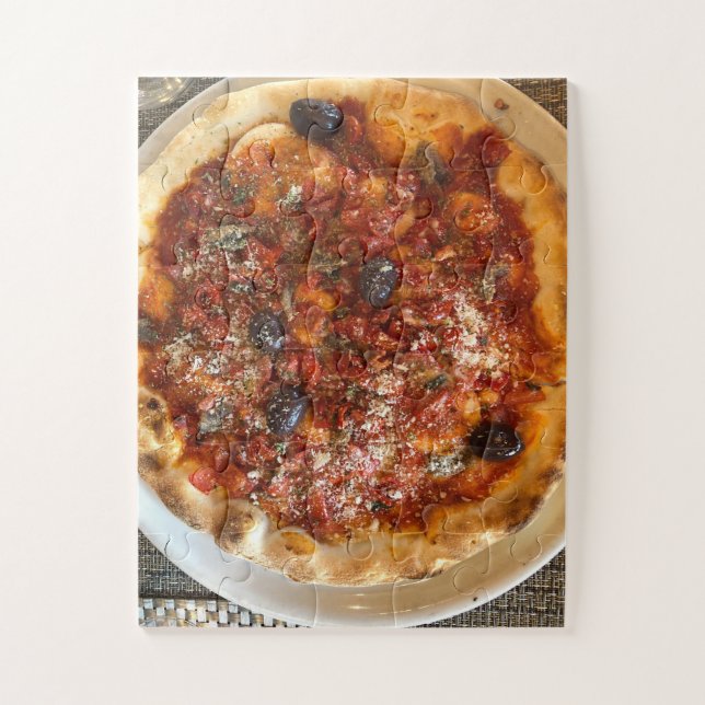 Licata Slice of Sicily | Rustic Olives Pizza Jigsaw Puzzle (Vertical)