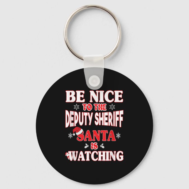 Lice Officer Shirt - For Christmas Deputy Sheriff_ Keychain (Front)