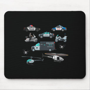 Lice Vehicles Cop Helicopter Toddlers Kids Women M Mouse Pad