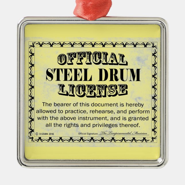 Licence de tambour en acier Ornement métallique (Devant)