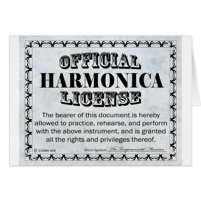 Licence Harnonica (Devant horizontal)