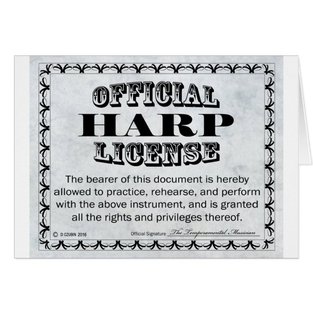Licence Harpe (Devant horizontal)
