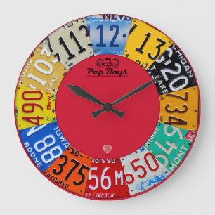 License Plate Art Clock Vintage Numbers New V1
