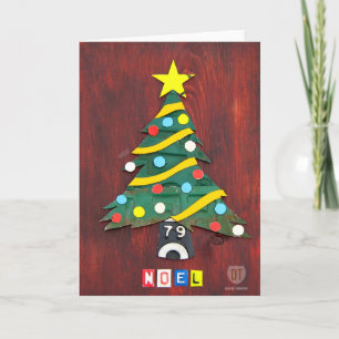 License Plate Art NOEL Christmas Greeting Card