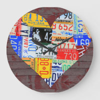 License Plate Art Recycled Vintage Clock