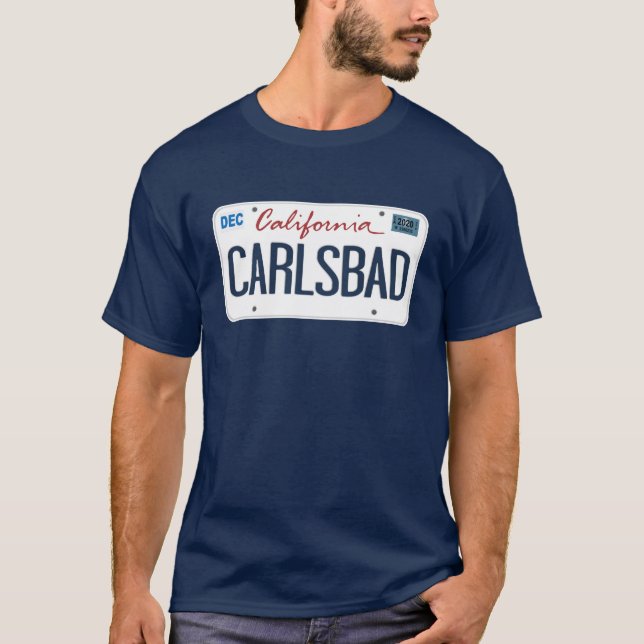 License Plate Carlsbad California T Shirt (Front)