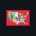 License Plate Map of the USA Wrapped Canvas 48x32<br><div class="desc">License Plate Map of the USA Wrapped Canvas Red by Design Turnpike - this version has just the Lower 48 states! 48 x 32 and 1.5" depth. Created 8/9/13.</div>