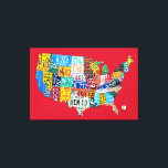 License Plate Map of the USA Wrapped Canvas 48x32<br><div class="desc">License Plate Map of the USA Wrapped Canvas Red by Design Turnpike - this version has just the Lower 48 states! 48 x 32 and 1.5" depth. Created 8/9/13.</div>