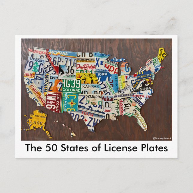 License Plate Map postcard (Front)