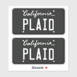 License Plate Plaid California