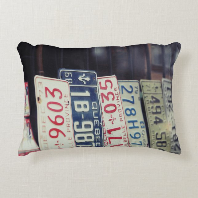 License Plate Throw Pillow (Front)