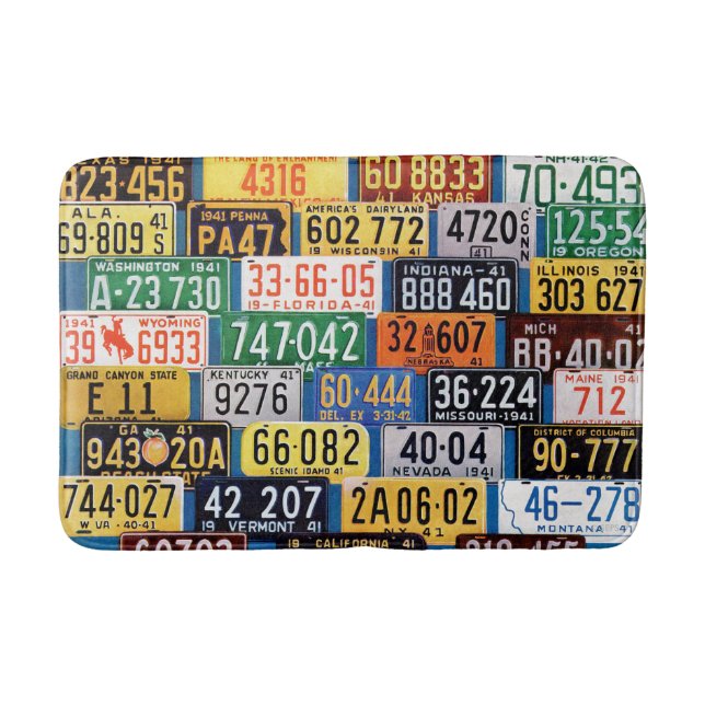 License Plates by H. Wilson Smith Bath Mat (Front)