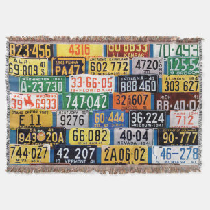 License Plates by H. Wilson Smith Throw Blanket