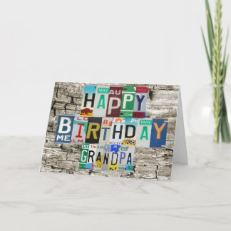 License Plates Grandpa Birthday Card