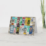 License Plates Happy 18th Birthday Card<br><div class="desc">By Gear4gearheads.</div>