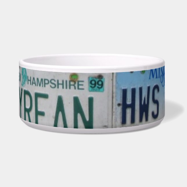 License Plates Pet Bowl (Front)