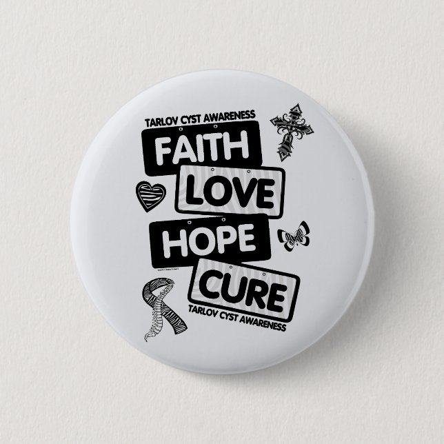 License Plates...Tarlov Cyst 2 Inch Round Button (Front)