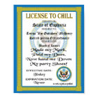 License to Chill Retirement certificate