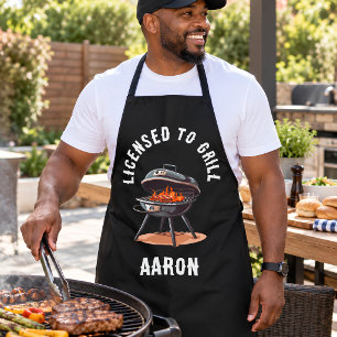 License to Grill Modern Dad Grillmaster Cooking Apron