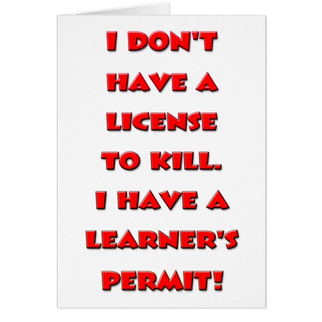 License to kill text (Front)