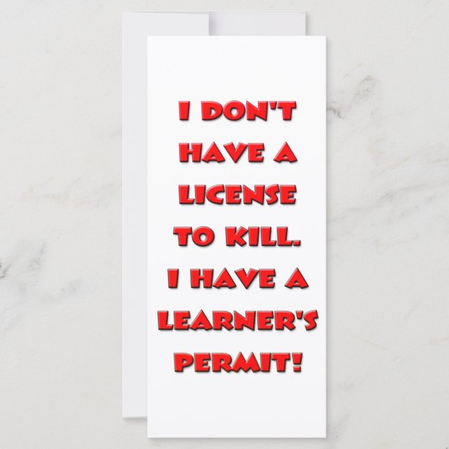 License to kill text (Front)