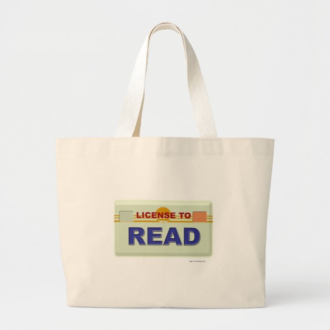 License To Read Large Tote Bag (Front)