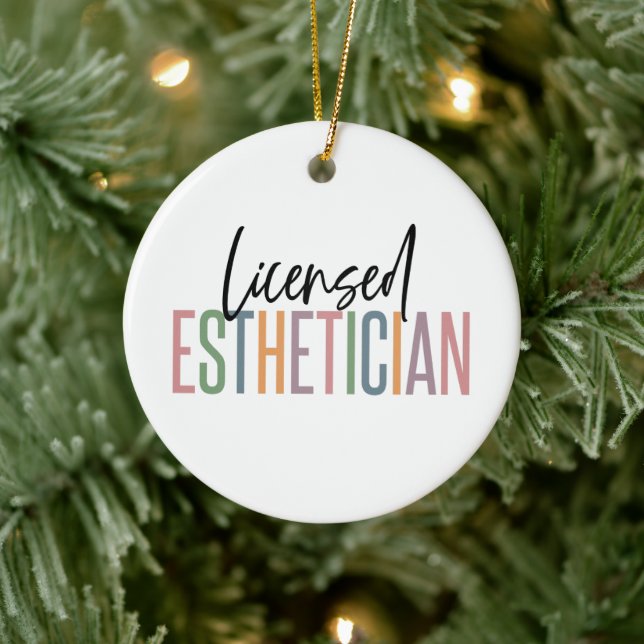 Licensed Aesthetician Cosmetologist Beautician Ceramic Ornament (Tree)