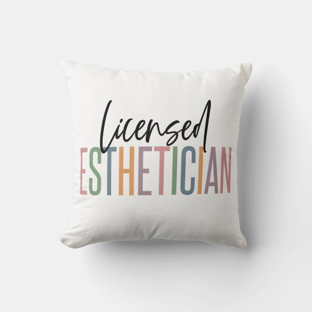 Licensed Aesthetician Cosmetologist Beautician Throw Pillow (Front)
