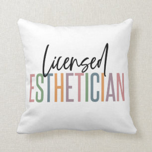 Licensed Aesthetician Cosmetologist Beautician Throw Pillow