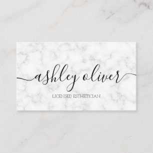 Licensed Aesthetician Marble Business Card