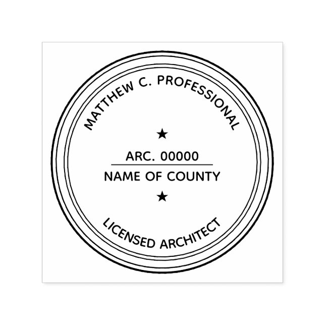 Licensed Architect LLC stamp with star PERSONALIZE (Design)