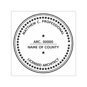 Licensed Architect LLC stamp with star round DIY