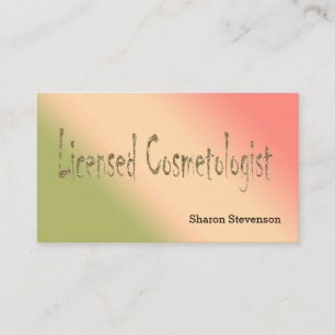 Licensed beautician business card