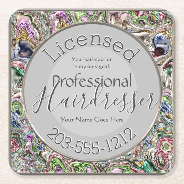 licensed Hairdresser Advertising HAMbWG Coaster (Front)