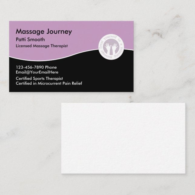 Licensed Massage Therapist Business Card (Front/Back)