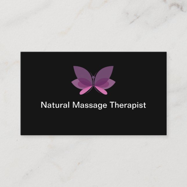 Licensed Massage Therapist Modern Butterfly Business Card (Front)