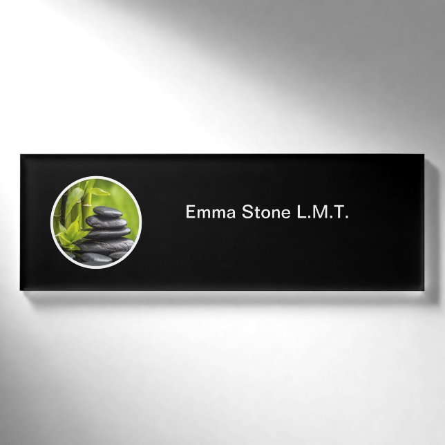 Licensed Massage Therapist Simple Modern Name Tag (Front)