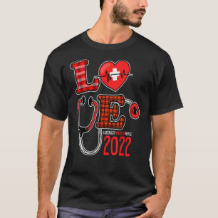 Licensed Practical Nurse Graduation Cute Messy Bun T-Shirt