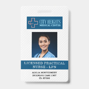 Licensed Practical Nurse LPN Name Photo ID Logo Badge