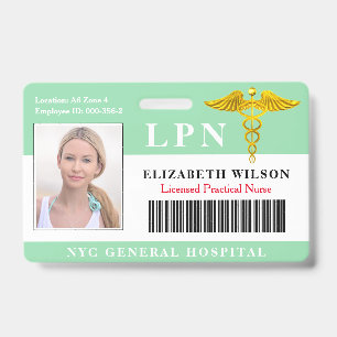 Licensed Practical Nurse   Medical Photo ID Badge