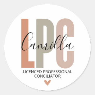 Licensed Professional Counselor Gifts, LPC Therapi Classic Round Sticker