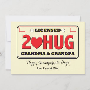 Licensed To Hug Grandparents Day Card