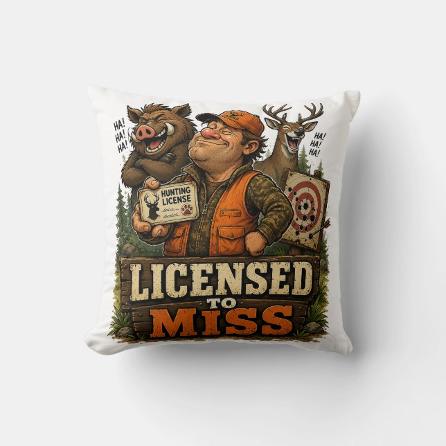Licensed To Miss Throw Pillow (Front)