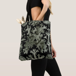 Lichen by Ernst Haeckel, Vintage Nature Plants Tote Bag