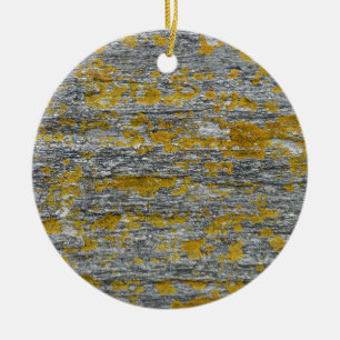 lichens on granite stone ceramic ornament