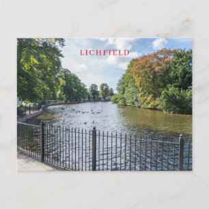 Lichfield Minster Pool view postcard