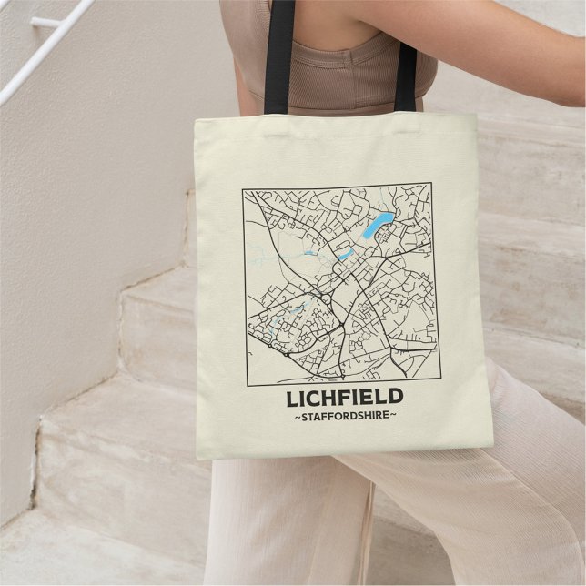 Lichfield, Staffordshire City Map Tote Bag (Créateur téléchargé)
