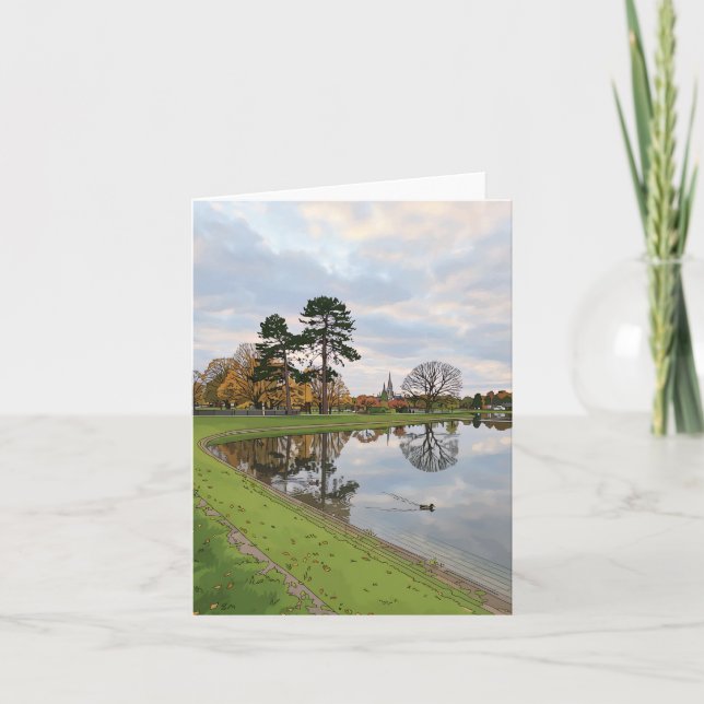 Lichfield Stowe Pool greeting card (Front)